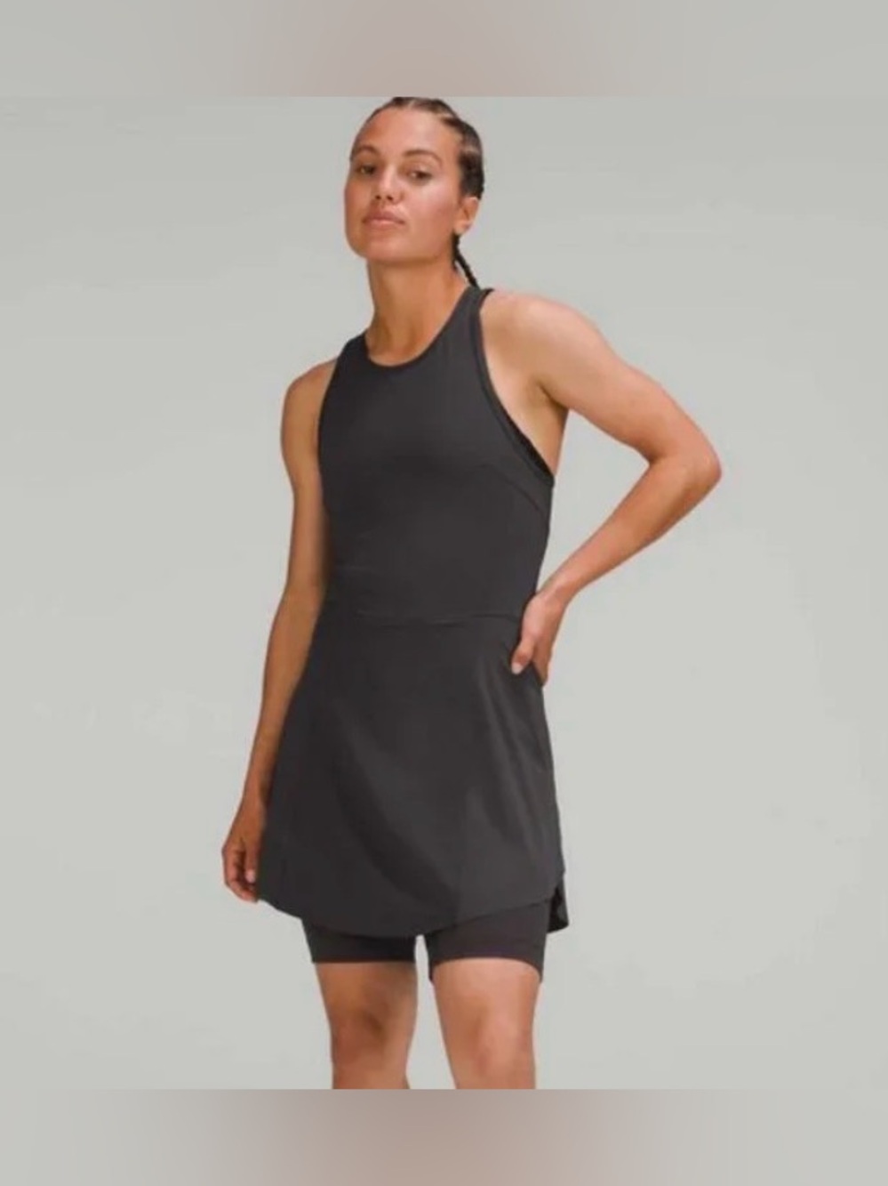 Lululemon Nulux Running Dress 8" Graphite Grey size 0